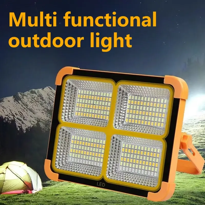 Solar Camping Lantern High Rechargeable LED Tent Light with Magnet Powerful Flashlight Power Bank Outdoor Repair Emergency Lamp