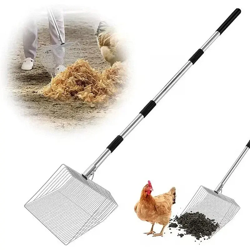 Stainless Steel Cat Litter Scoop Pet Poop Shovel Large Chicken Dropper Shovel Litter Shovel for Gardening Tools and Equipment
