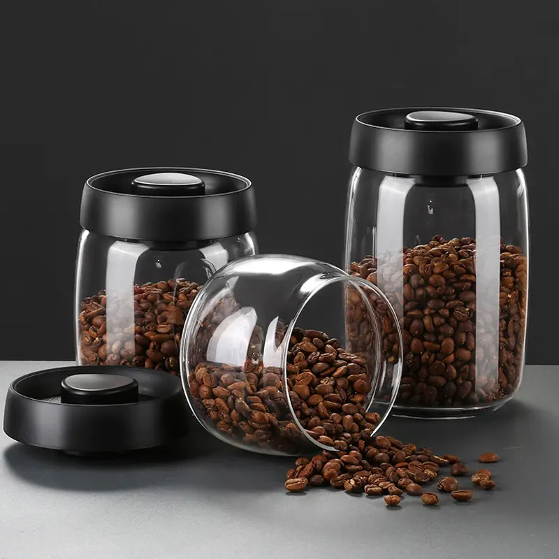 350ml/750ml/1000ml Kitchen Food Grains Candy Keep Fresh Storage Jar Vacuum Storage Container Food Storage Bottle Home Glassware