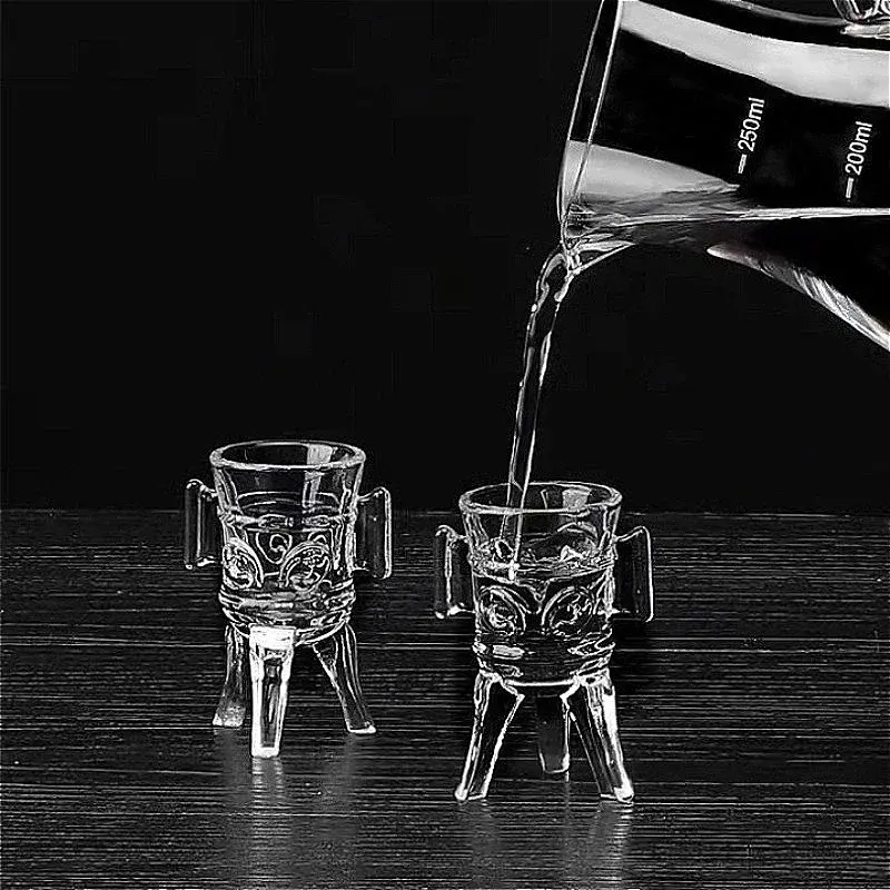 10ml/20ml/30ml Ancient Wine Glasses Emperor Wine Cup Vintage Spirits Cup Transparent Whiskey Glass Baijiu Mug Bar Accessories