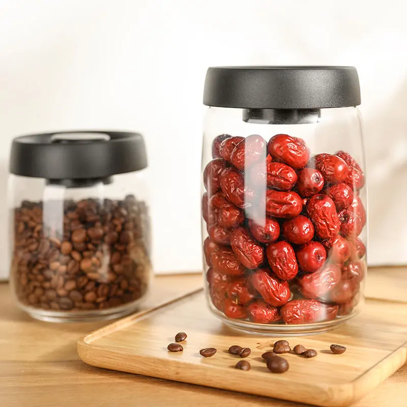 350ml/750ml/1000ml Kitchen Food Grains Candy Keep Fresh Storage Jar Vacuum Storage Container Food Storage Bottle Home Glassware