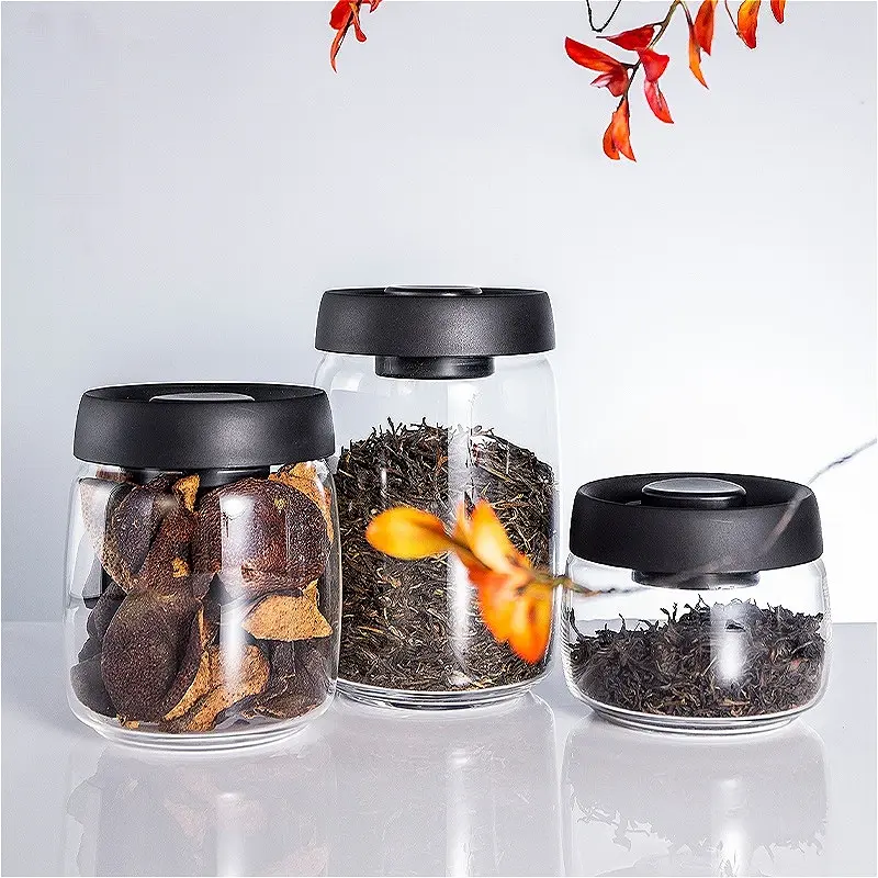 350ml/750ml/1000ml Vacuum Sealed Tank Airtight Canister Food Grains Candy Storage Bottles Food Storage Jars Kitchen Accessories