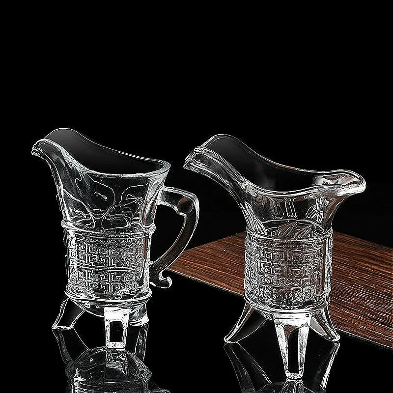 2pcs Sets Ancient Imperial Wine Cup 100ml Vintage Liquor Cup Personalized Foreign Wine Glass Whiskey Glass Creative Glassware