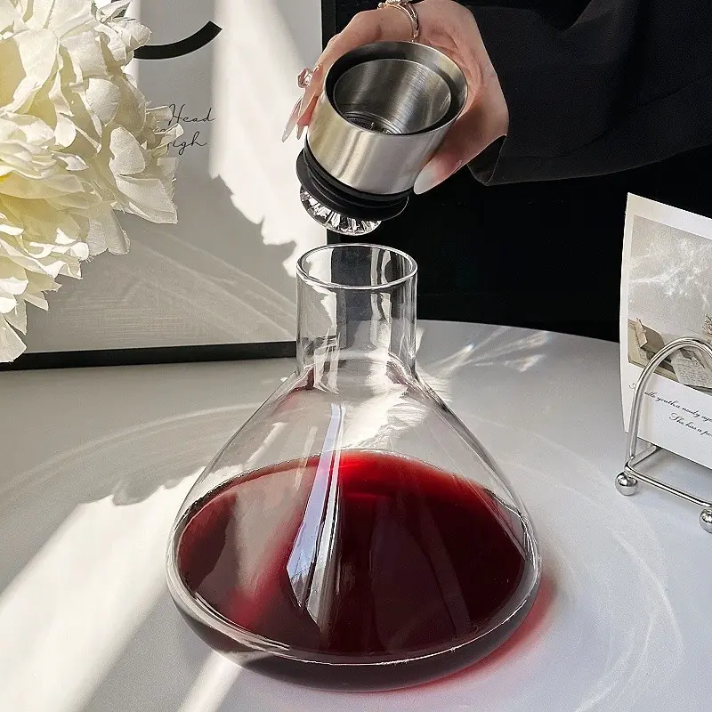 1550ml/1920ml Luxury Transparent Red Wine Separator High-end Red Wine Decanter Household European Glass Decanter Wine Utensils