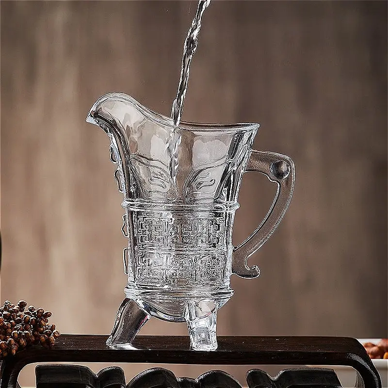 2pcs Sets Ancient Imperial Wine Cup 100ml Vintage Liquor Cup Personalized Foreign Wine Glass Whiskey Glass Creative Glassware