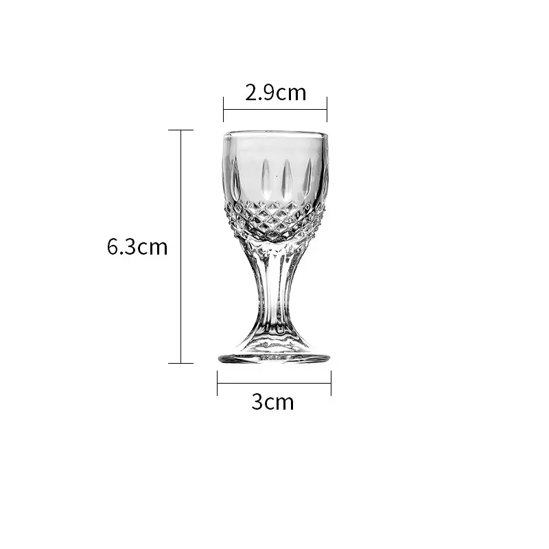 10ml/15ml Luxury Bullet Cup Transparent Baijiu Glass High Footed Wine Glass Party Classic Shot Glass Wine Utensils Bar Glassware