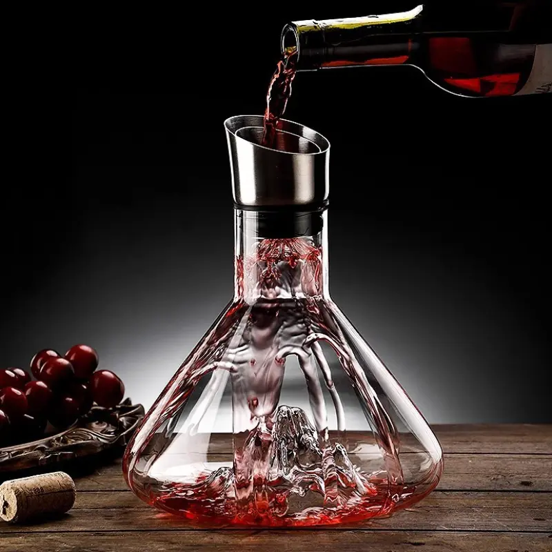 1400ml/1600ml Light Luxury Glass Red Wine Decanter High End Wine Decanter Family Gathering Red Wine Pot Home Kitchen Accessories