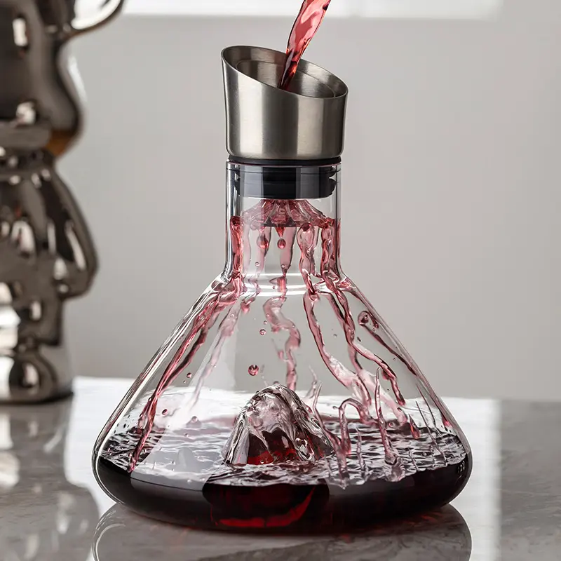 1400ml/1600ml Light Luxury Glass Red Wine Decanter High End Wine Decanter Family Gathering Red Wine Pot Home Kitchen Accessories