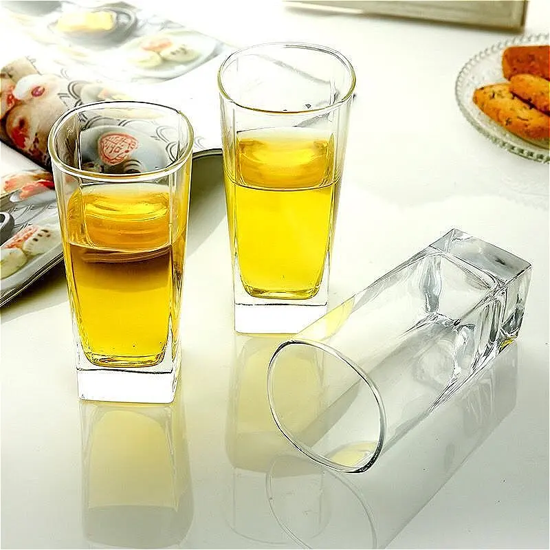 220ml/260ml Cocktail Glass 2pcs Sets Mojito Cup Straight Glass Cup Juice Beverage Cups Home Thick Bottomed Wine Glass Tumbler