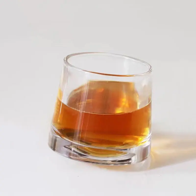 160ml/300ml Rotating Whiskey Glass Creative Cocktail Glass Camping Outdoor Elegant Tumbler Cup Spinning Cup Outdoor Tableware