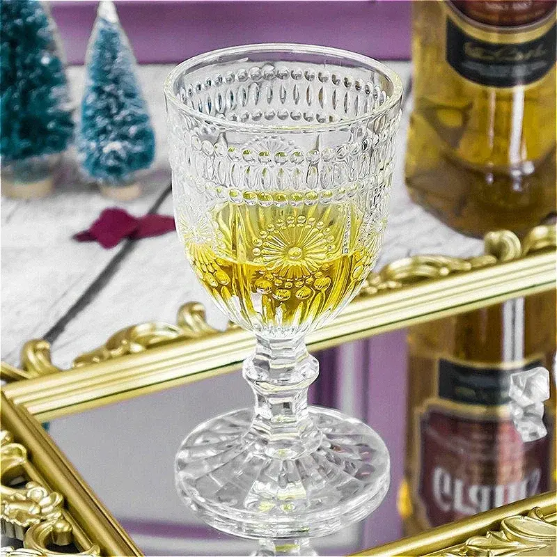 2pcs Sets Red Wine Glass 260ml/300ml Vintage Champagne Glass Party Creative Cocktail Cup Classic Foreign Wine Cup Bar Glassware