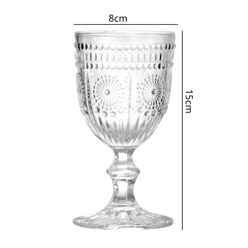 2pcs Sets Red Wine Glass 260ml/300ml Vintage Champagne Glass Party Creative Cocktail Cup Classic Foreign Wine Cup Bar Glassware