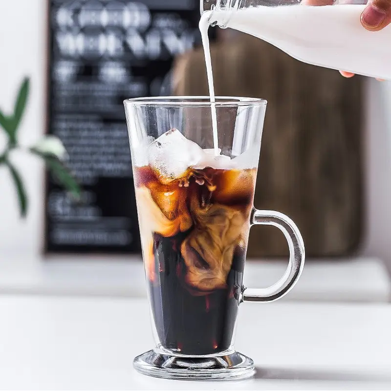 280ml/430ml Creative Cocktail Glass with Handle Juice Milk Tea Beverage Cups Milkshake Mug Iced Coffee Latte Cups Water Bottle