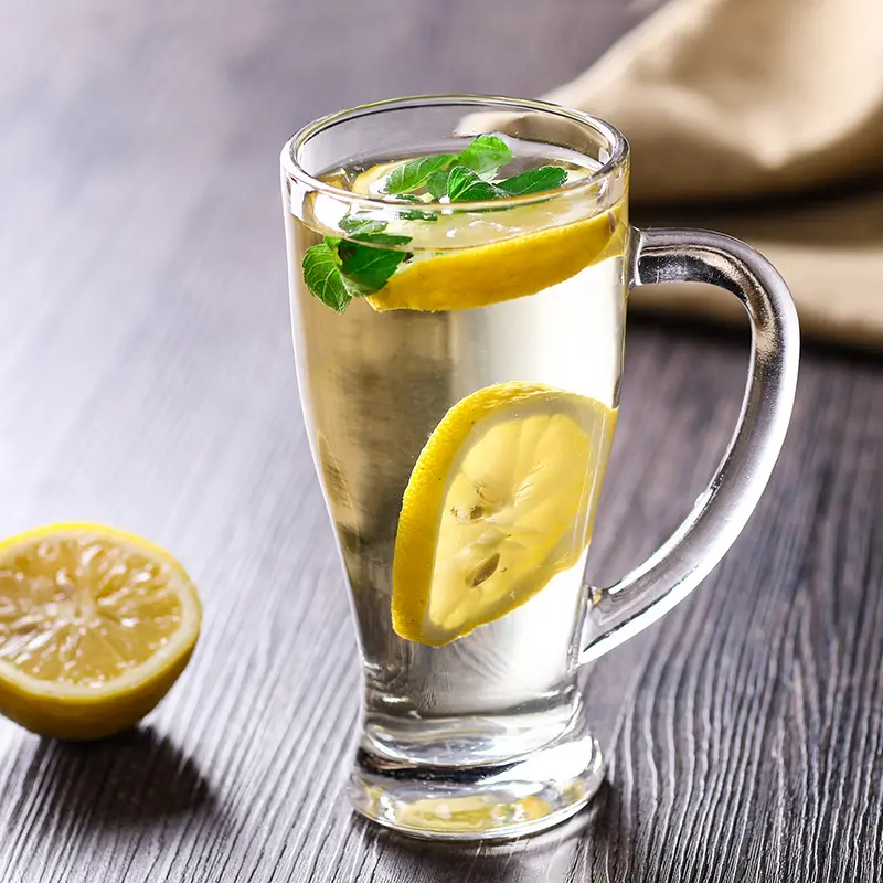 280ml/430ml Creative Cocktail Glass with Handle Juice Milk Tea Beverage Cups Milkshake Mug Iced Coffee Latte Cups Water Bottle