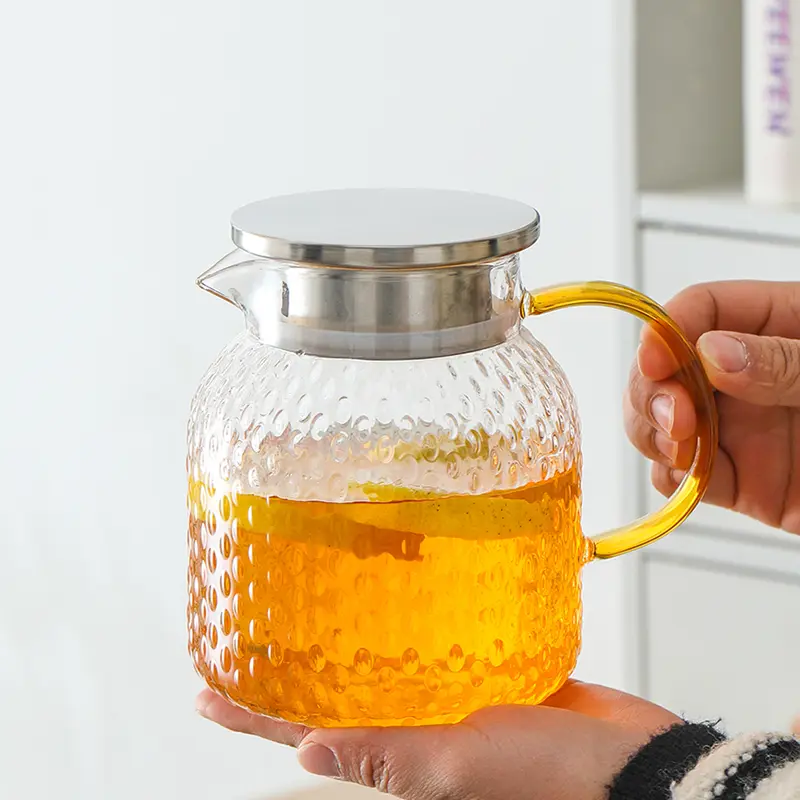 1800ml/2000ml Cold Water Kettle Cold Brewing Pot Large Capacity Heat-resistant Glass Teapot Water Kettle Household Accessories