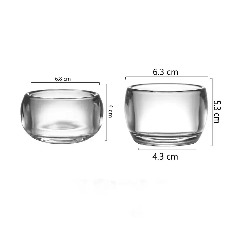 4pcs Sets Tea Cup 80ml Shot Glass Thickened Glass Cup Exquisite Kung Fu Teacup Home Drinkware Household Heat Resistant Water Cup