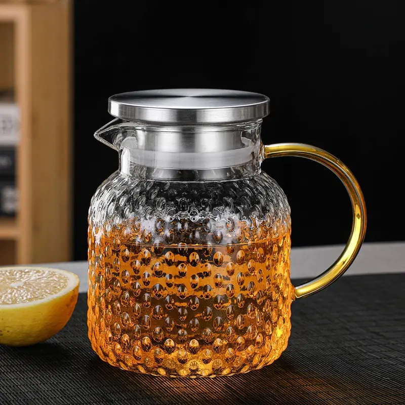 1800ml/2000ml Cold Water Kettle Cold Brewing Pot Large Capacity Heat-resistant Glass Teapot Water Kettle Household Accessories