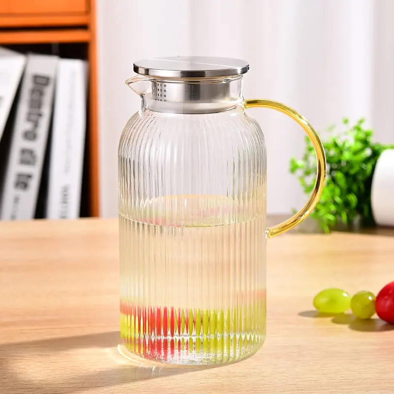 Lemon Water Pot Elegant Cold Water Kettle Household Transparent Heat-resistant Teapot Beverage Pot Large Capacity Cold Kettle