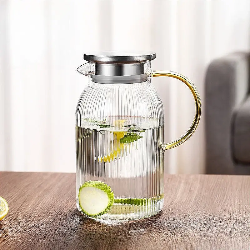 Lemon Water Pot Elegant Cold Water Kettle Household Transparent Heat-resistant Teapot Beverage Pot Large Capacity Cold Kettle