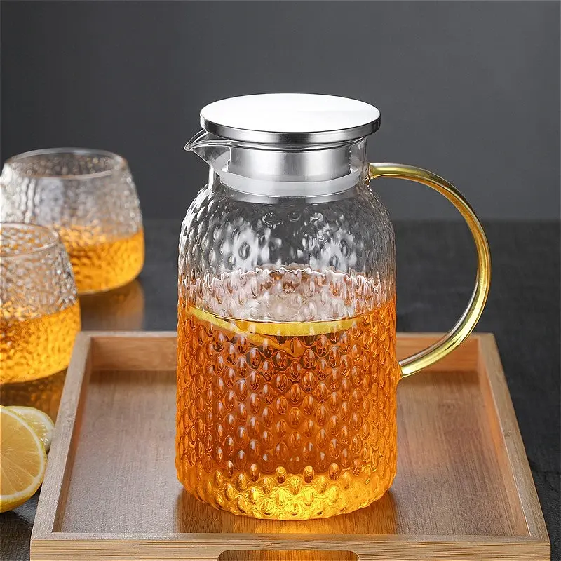 Lemon Water Pot Elegant Cold Water Kettle Household Transparent Heat-resistant Teapot Beverage Pot Large Capacity Cold Kettle