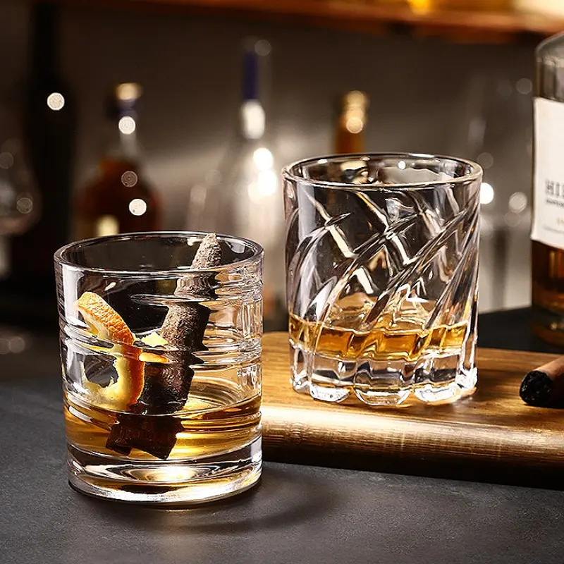 260ml/285ml Trendy Whiskey Glass Elegant Thickened Foreign Wine Glass Beer Cup Creative Transparent Cocktail Glass Bar Drinkware
