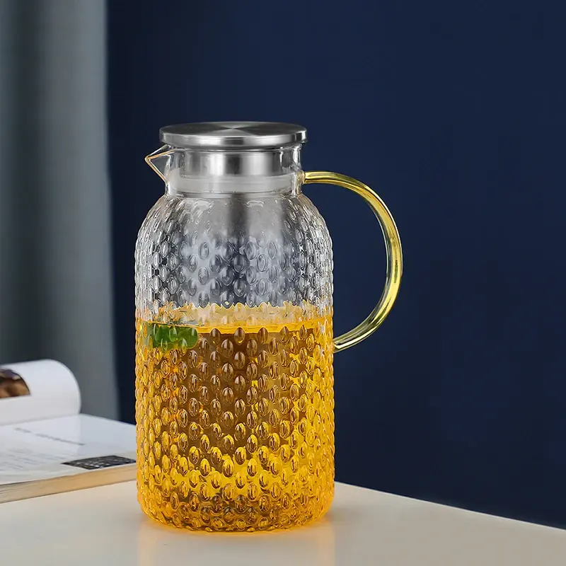 Multiple Capacity Cold Water Bottles Water Kettle Beverage Pot Exquisite Glassware Large Capacity Cold Brewing Pot with Handle