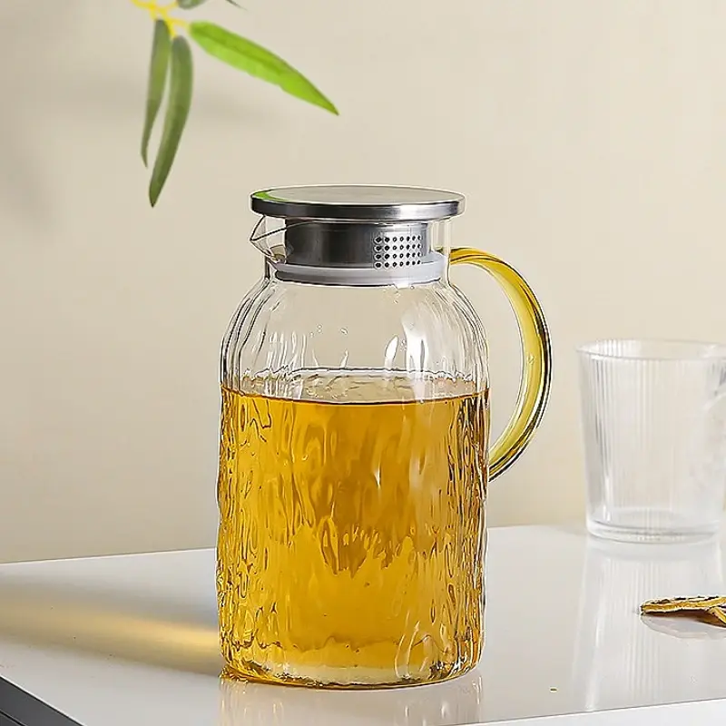 Multiple Capacity Cold Water Bottles Water Kettle Beverage Pot Exquisite Glassware Large Capacity Cold Brewing Pot with Handle