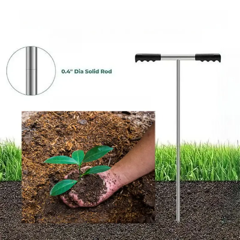 Soil Sampler Probe Stainless Steel Soil Probe Rod Adjustable Soil Detector Rod Tool for Locating Septic Tanks Underground Pipes