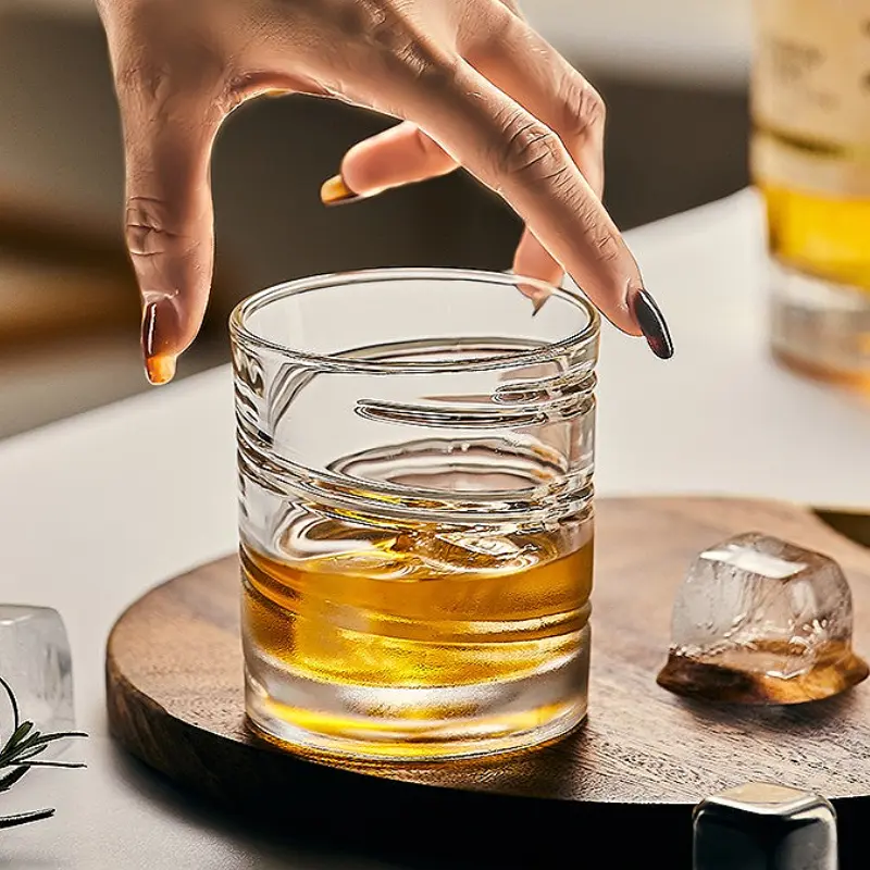 260ml/285ml Trendy Whiskey Glass Elegant Thickened Foreign Wine Glass Beer Cup Creative Transparent Cocktail Glass Bar Drinkware