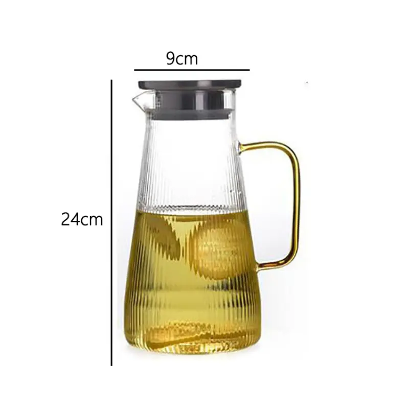 Cold Water Kettle Household Heat-resistant Glass Pot Luxury Lemon Water Kettle Art Design Cold Bubble Pot Cooling Water Bottle