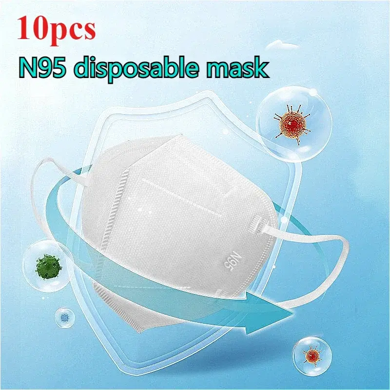 10pcs KN95 Masks Dust Mask Breathable Disposable Protective Mask N95 Face Mask Outdoor Health Safety Protective KN95 Facemask