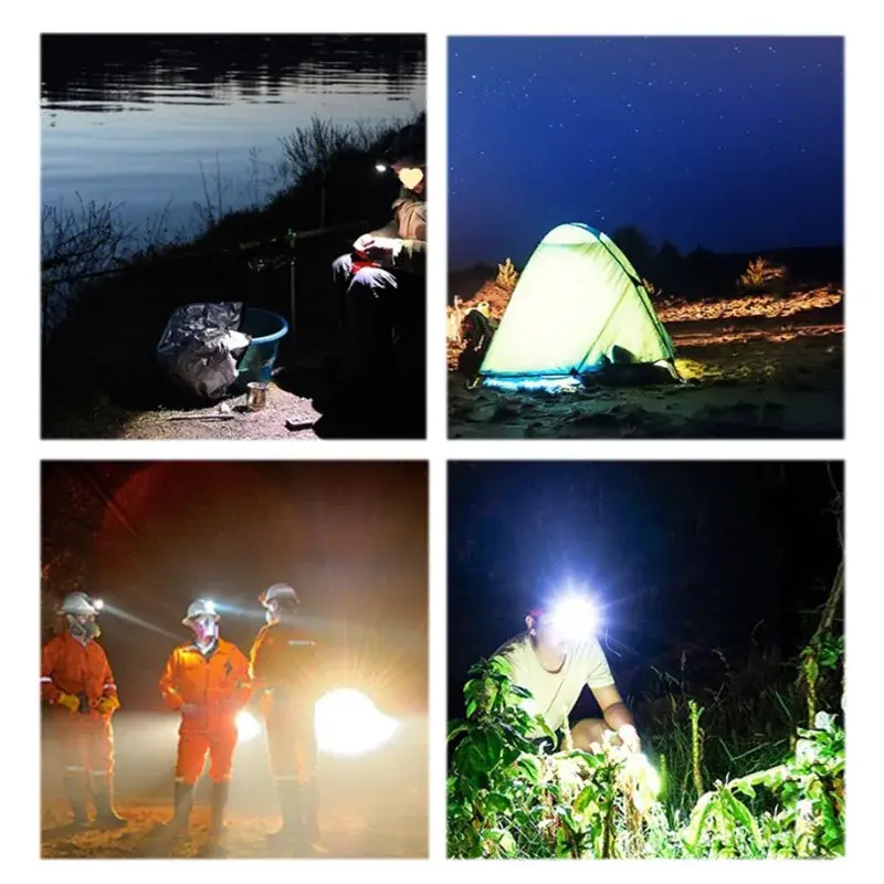 Head Lamp Outdoor Camping Light Rechargeable LED Light Strong Light Headlamp Camping LED Flashlight Head Flashlight Headlights
