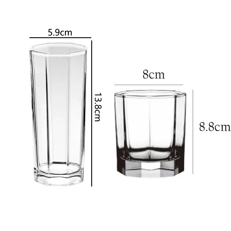 260ml/220ml Thick Bottom Glass Cup European Style Foreign Wine Glass Whiskey Foreign Wine Glasses Party Bar Drinkware Mojito Mug