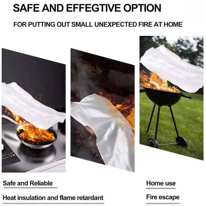 Fire Blanket Flame Retardant Blanket Emergency Escape Blanket Flame Retardant Suppression Blanket Kitchen Safety Survival Cover