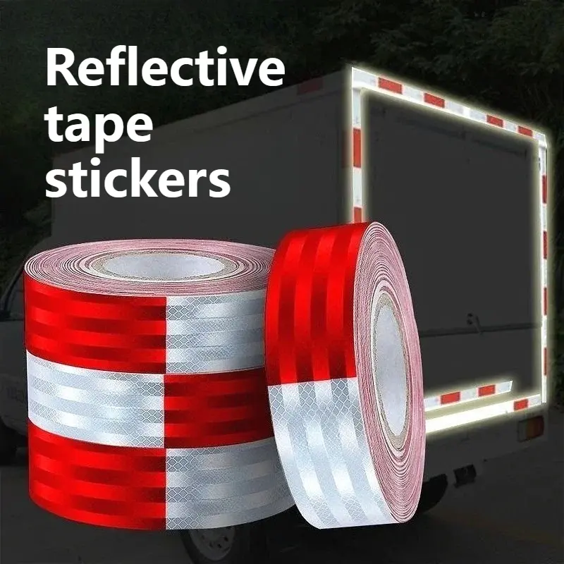 Car Reflective Tape Auto Safety Warning Sticker Reflector Protective Tape Strip Film for Trucks Motorcycle Reflective Material