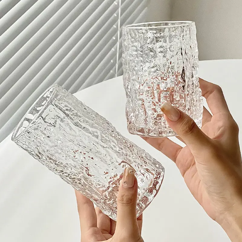 240ml/340ml Tree Pattern Glass Cup Creative Transparent Cocktail Mojito Cups Light Luxury Whiskey Brandy Glasses Exquisite Gifts