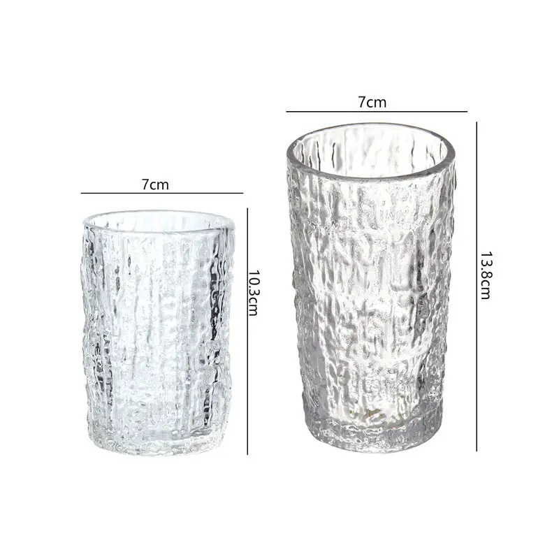 240ml/340ml Tree Pattern Glass Cup Creative Transparent Cocktail Mojito Cups Light Luxury Whiskey Brandy Glasses Exquisite Gifts