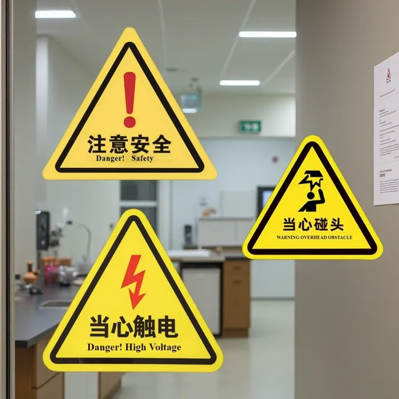 2pcs Warning Signs Sticker Logo Security Safety Labels Warning Sticker Labels Electrical Shock Hazard Danger Notice Decoration