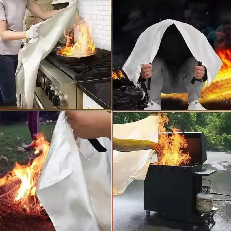 1m/1.5m Fire Blanket Portable Emergency Blanket Retardant Fire Suppression Blanket Safety Cover Fire Extinguisher Fireproof Mat