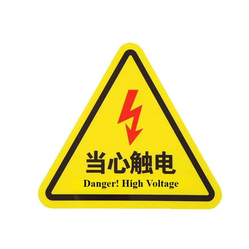 2pcs Warning Signs Sticker Logo Security Safety Labels Warning Sticker Labels Electrical Shock Hazard Danger Notice Decoration
