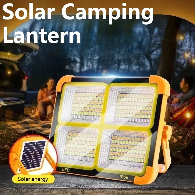 Camping Lamp Portable Solar Light with Handle Outdoor Camping Lights Waterproof Rechargeable LED Lamp Night Lighting Equipment