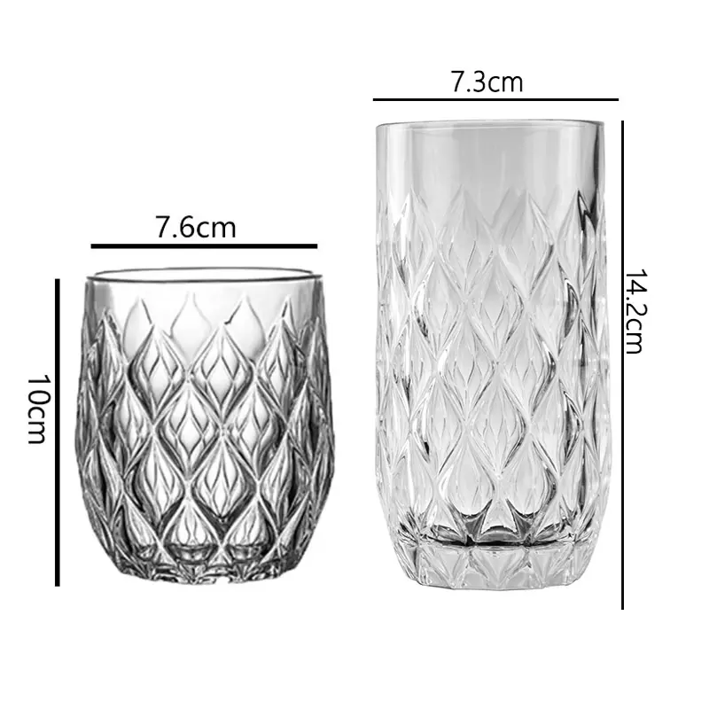 310ml/360ml Premium Wine Glass Exquisite Water Bottle Transparent Whiskey Foreign Wine Glasses Household Drinkware Beverage Cup