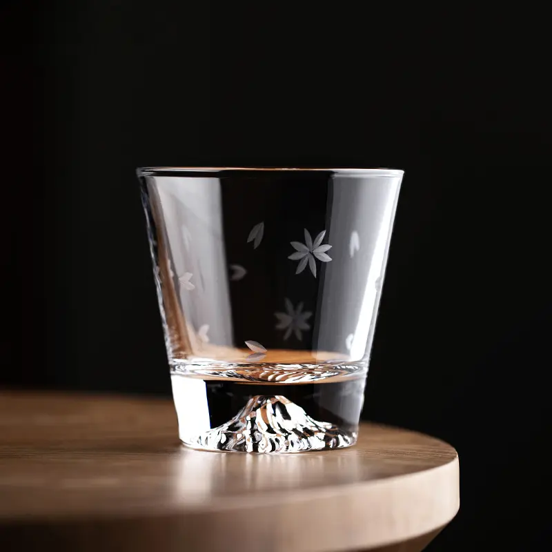 310ml/350ml Creative 2pcs Cocktail Glass Iceberg Cup Snowflake Patterned Wine Glass Elegant Tea Cup Heat-resistant Water Bottle