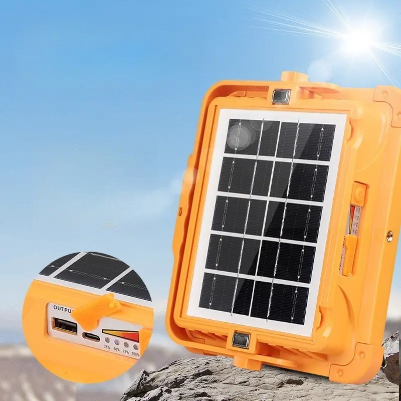 Camping Lamp Portable Solar Light with Handle Outdoor Camping Lights Waterproof Rechargeable LED Lamp Night Lighting Equipment