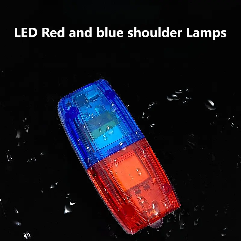 Red Blue LED Shoulder Warning Light Police Shoulder Clip Light Signal Strobe Lamp Sanitation Worker Safety Patrol Alarm Flash