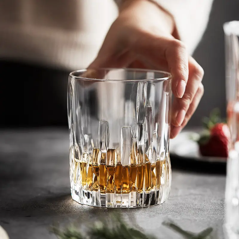 285ml/320ml/340ml/360ml Elegant Whiskey Glass Transparent Wine Glasses Foreign Wine Glass Exquisite Drinkware Outdoor Tableware
