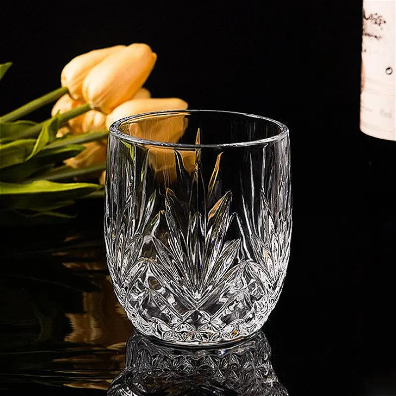 285ml/320ml/340ml/360ml Elegant Whiskey Glass Transparent Wine Glasses Foreign Wine Glass Exquisite Drinkware Outdoor Tableware