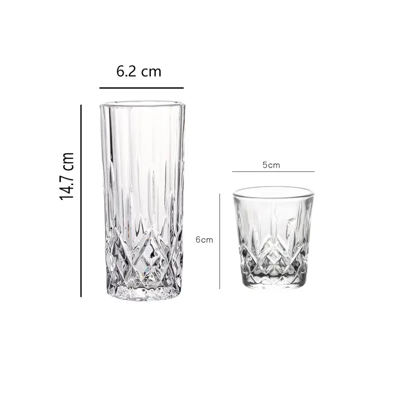 50ml/250ml Elegant Whiskey Cocktail Glasses Luxury Baijiu Cup Sets Foreign Wine Cup Household Transparent Liquor Goblet Gifts