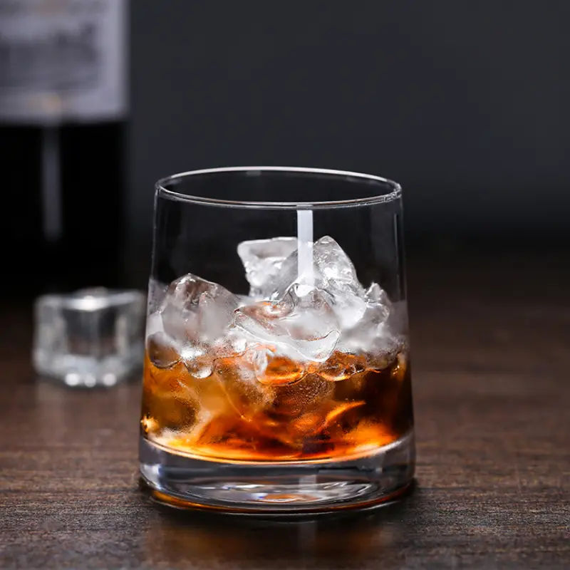 270ml 9.3oz Transparent/grey Glass Cup 2pcs Heat Resistant Tea Cup Juice Milk Lemon Water Mugs Party Simple Style Whiskey Glass