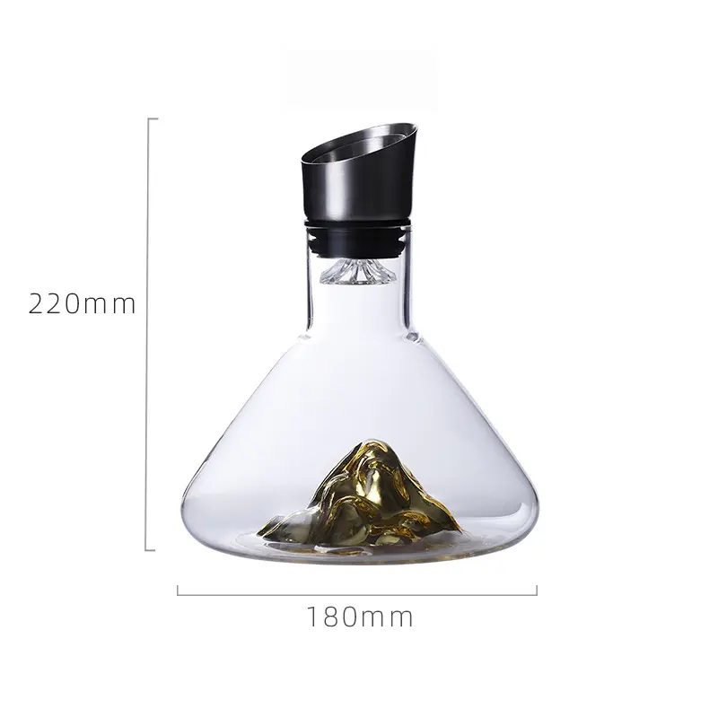 1450ml/1600ml Golden Mountain Shaped Wine Pot Wine Dispenser Luxury Wine Decanter Creative Mountain View Wine Pot Bar Glassware